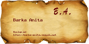 Barka Anita névjegykártya